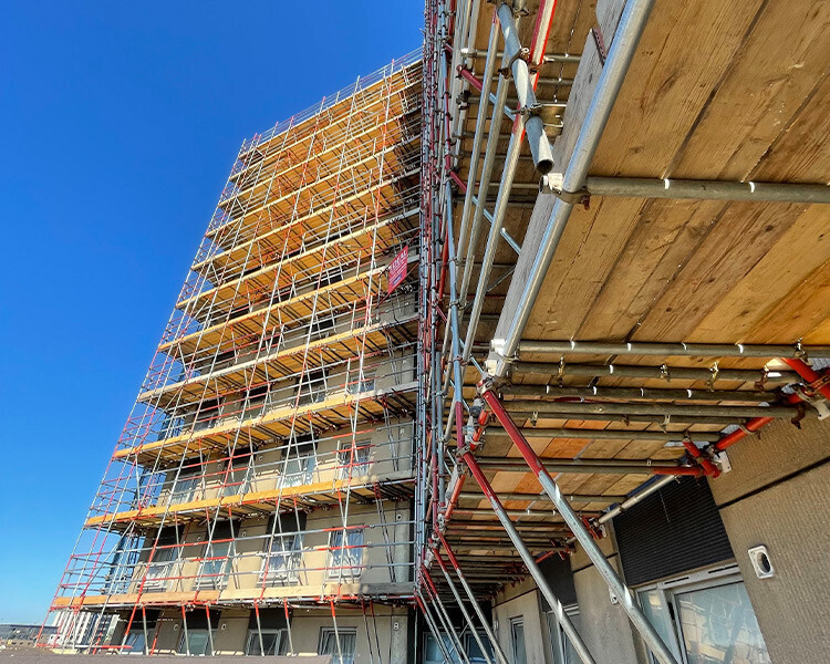 Scaffolding on high rise building